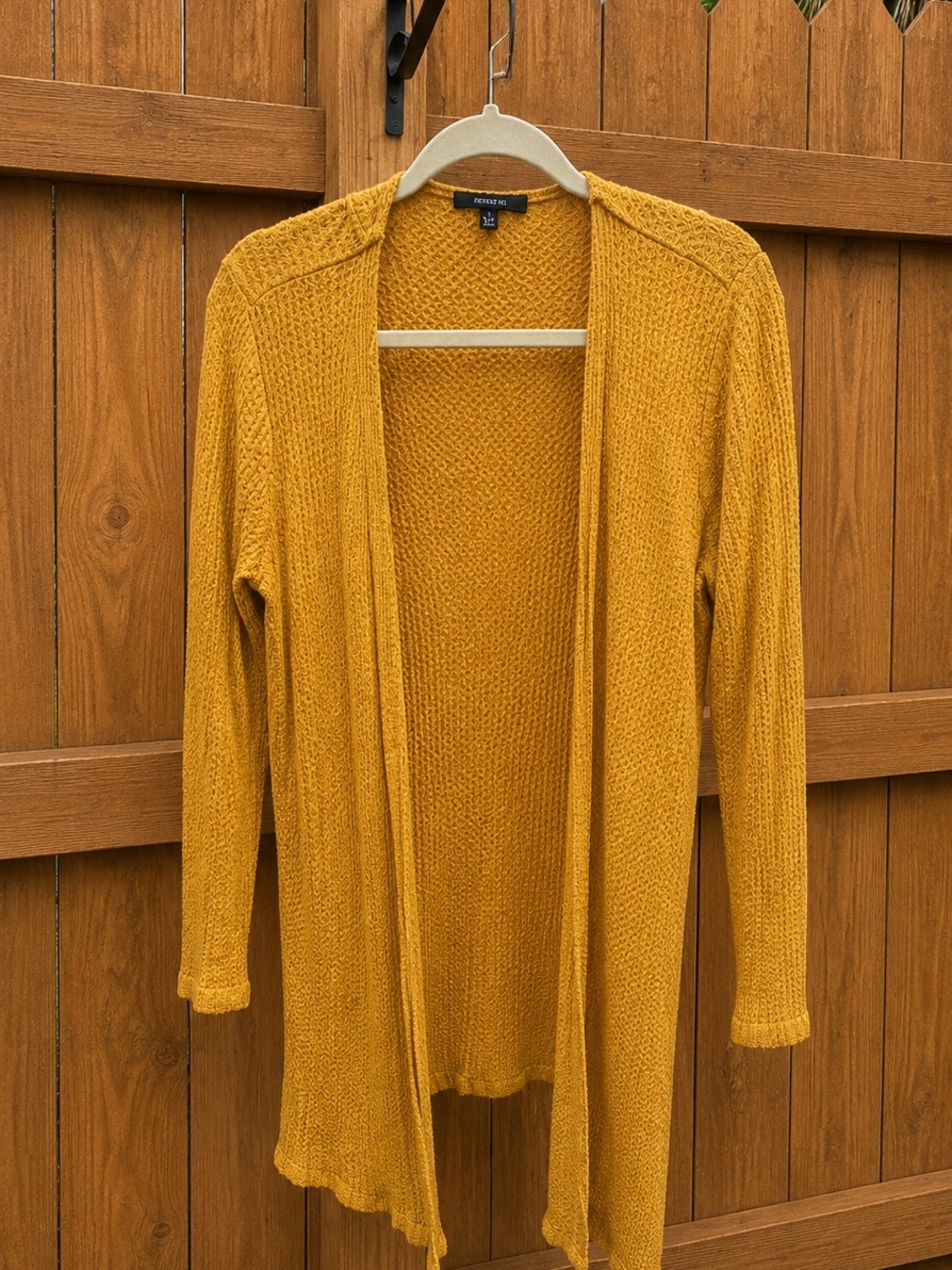 Ambiance Open-Front Knit Cardigan - Mustard